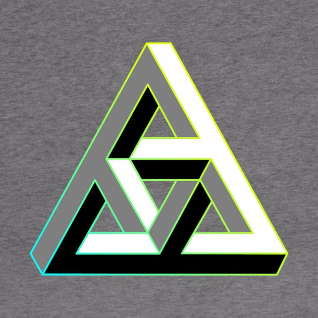 Even more impossible triangle with cyan to yellow gradient edge by TRIME